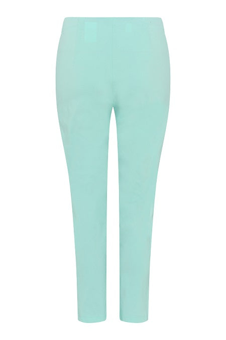 Robell – Lena 09 - Cropped Trousers With Cut Away Ladder Design at Hemline (Turquoise)