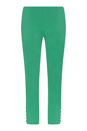 Robell – Lena 09-Cropped Trousers With Cut Away Ladder Design at Hemline (Emerald Green)