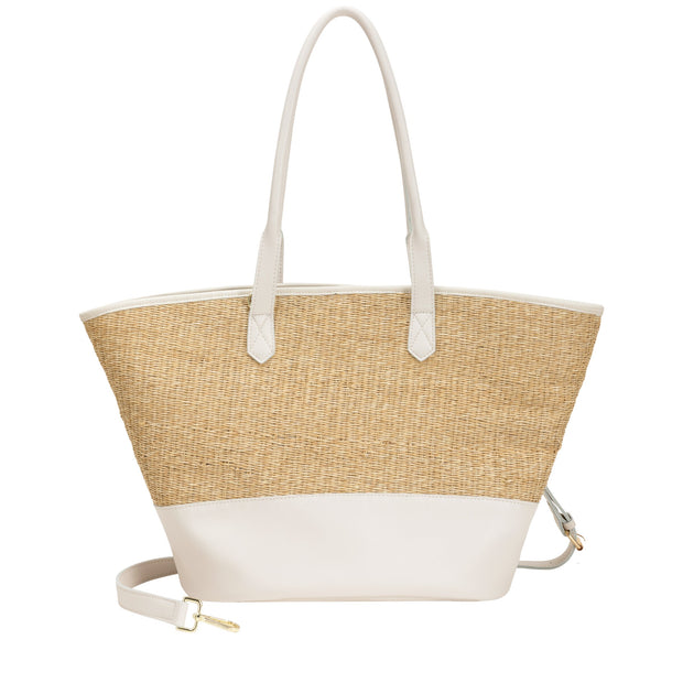 Every Other - Large Sized Straw Shoulder Bag with Pouch (12049)