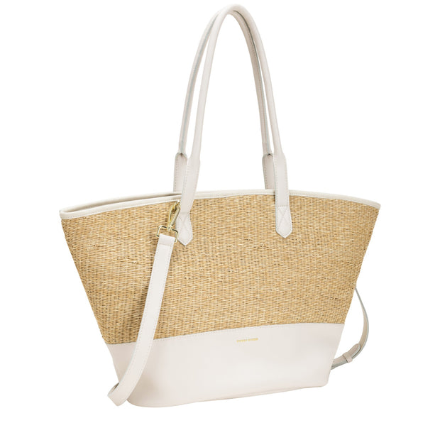 Every Other - Large Sized Straw Shoulder Bag with Pouch (12049)