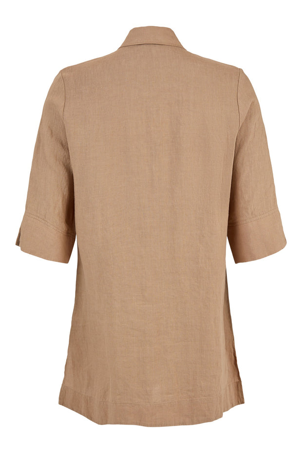 Sunday - Long Linen 3/4 Sleeve Tunic Blouse
