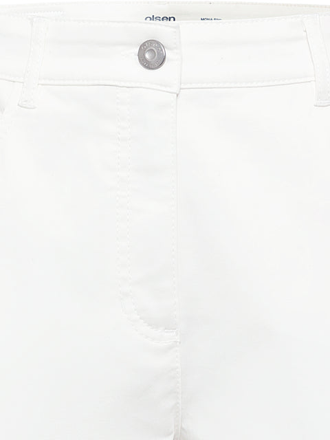 Olsen - Mona - Slim Fit Power Stretch Trouser in Off White
