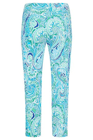 Robell – Lena 09 - Bold Paisley Print Cropped Trousers With Cut Away Ladder Design at Hemline