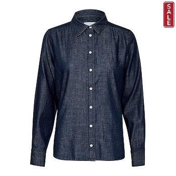 Part Two - BariPW Long Sleeve Dark Vintage Denim Shirt