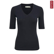 InWear - DagnaIW Navy V Neck 1/2 Sleeve Tee Shirt