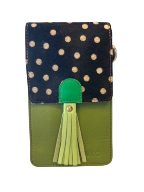 Soruka - GIA - Phone Bag In Shades of Green Leather with Print Flap (83019) (3 colours)