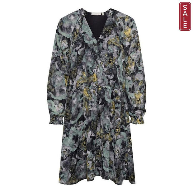 InWear - NisiraIW - Short Dress In Green Marble Flowers Print