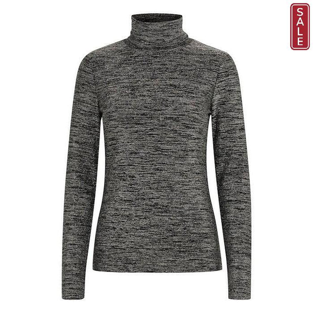 InWear - JafarIW Polo Neck Jumper in Silver Ombre