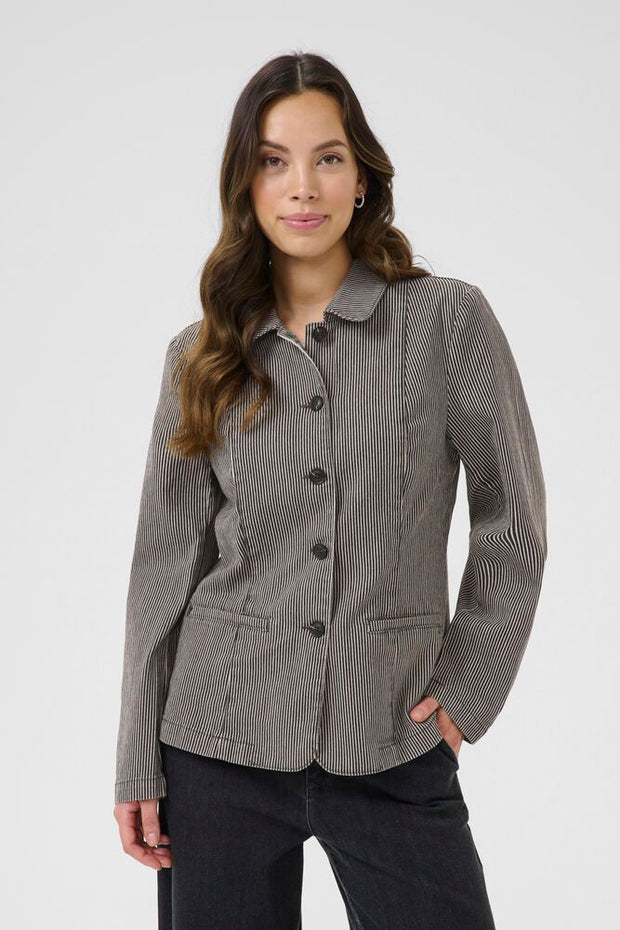 CREAM - CRSato Black and Grey Striped Jacket (10613974)