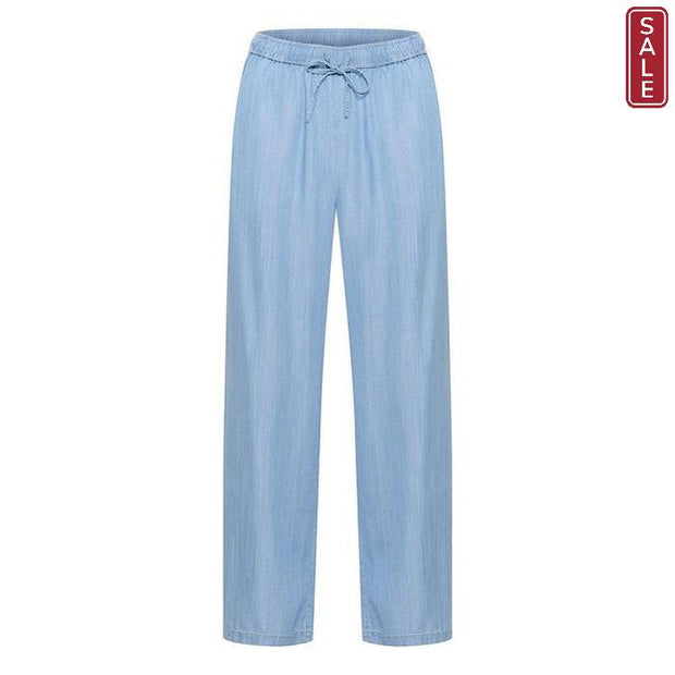 Part Two - CibellPW Wide Leg Trousers in Medium Blue Denim