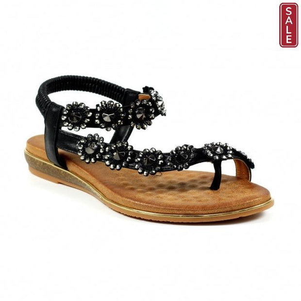 Lunar Shoes - Charlotte II Toe Loop Flower Sandal (2 colours)