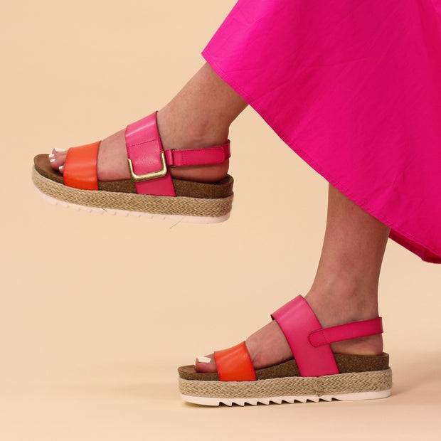 Lunar Shoes - Deanna II Wedge Sandal in Pink