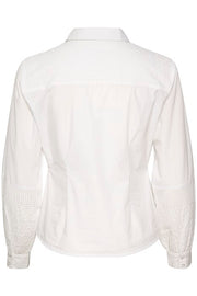 CREAM - CREvella Long Sleeve White Cotton Shirt