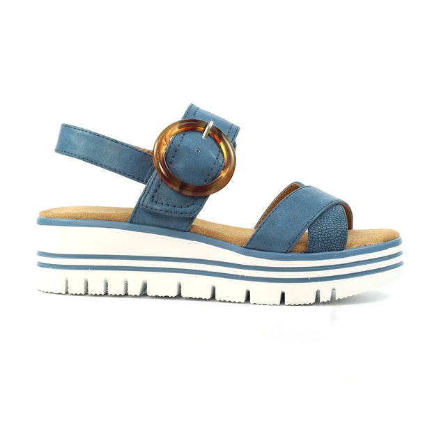 Lunar Shoes - Elise Mid Blue Wedge Sandal (JLB011)