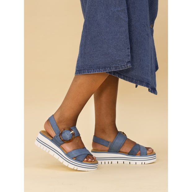 Lunar Shoes - Elise Mid Blue Wedge Sandal (JLB011)