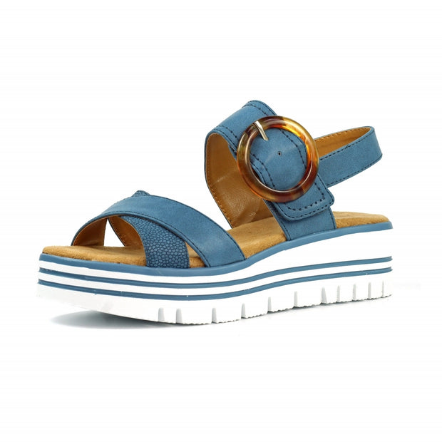 Lunar Shoes - Elise Mid Blue Wedge Sandal (JLB011)