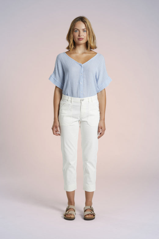 Mat De Misaine - Pimorico - 3/4 Length Cotton Trouser in Indigo