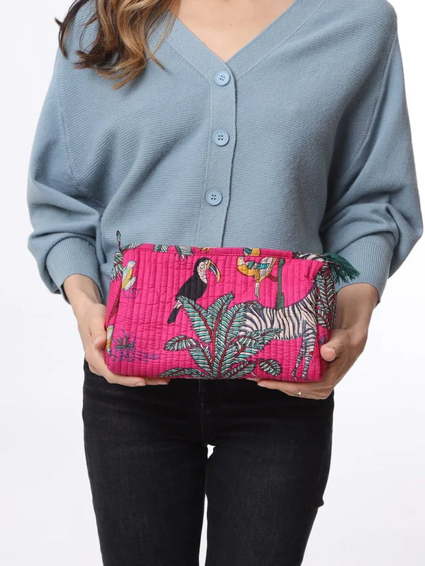 Kris Ana - 3 Piece Travel Set - Fuchsia Forest Print