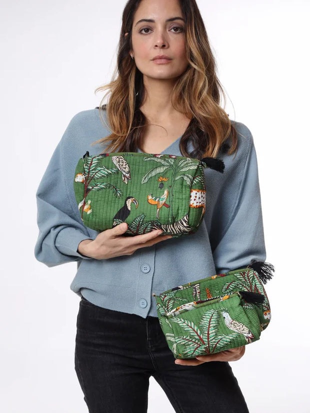 Kris Ana - 3 Piece Travel Set - Dark Green Forest Print