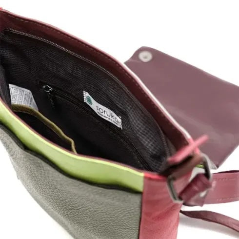 Soruka - Sarah - Light Grey & Printed Leather Crossbody/Shoulder Bag (81089)