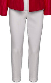Robell – Bella 09 - Cropped Trousers with Studded Hemlime Detail