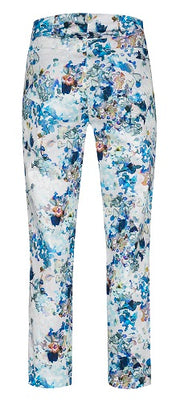 Robell – Bella 09 - Blue Floral Cropped Trouser