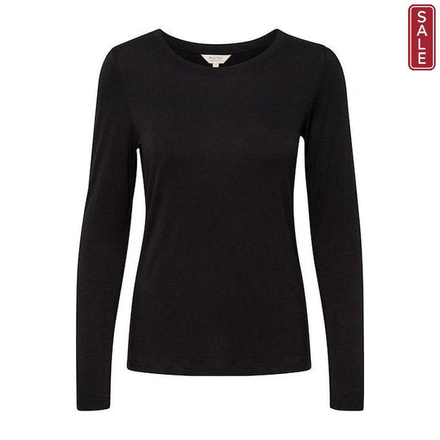 Part Two - Emaja Long Sleeve Slim Fit Tee Shirt in Black