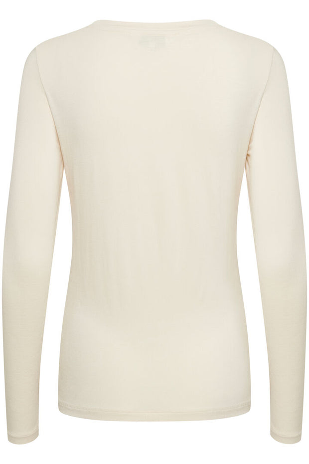 Part Two - Emaja Long Sleeve Slim Fit Tee Shirt in Whitecap Gray