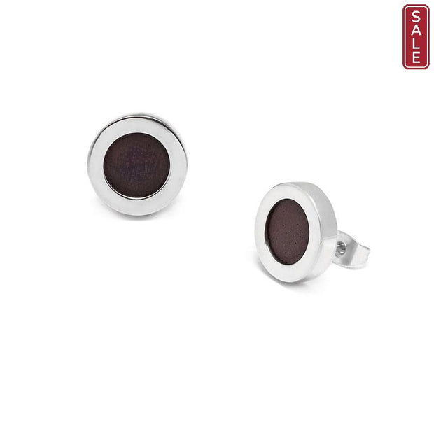 The Branch - Silver Earrings with Wood inserts