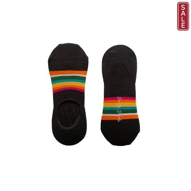 Swole Panda - Unisex Bamboo No Show Socks - Black Bold Stripe (SP288-L-NS)