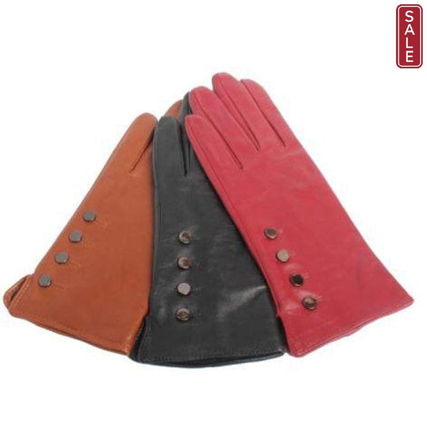 Ashwood Leather - Ladies Leather Gloves with Button Detail - 2 colours