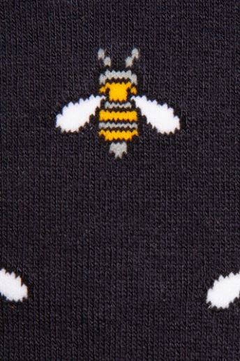 Swole Panda - Ladies Bamboo Socks - Navy with Bumblebee Design