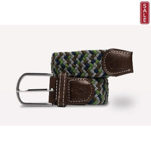 Swole Panda - Ladies Navy/Green Zigzag  Woven Recycled Belt