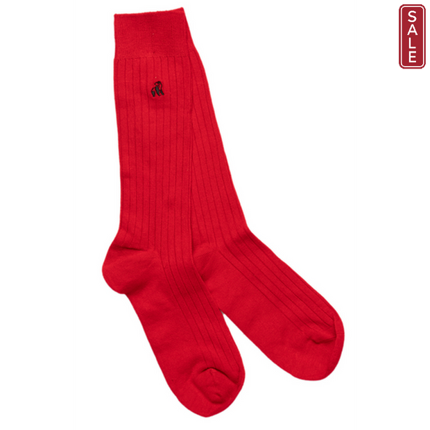 Swole Panda - Ladies Bamboo Socks - Classic Plain Red