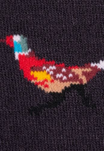 Swole Panda - Unisex Bamboo Socks - Black with Pheasant Design