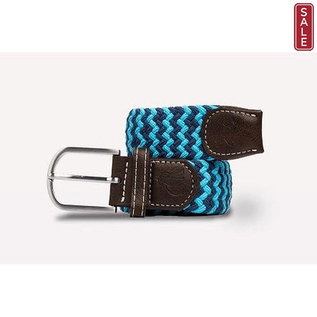 Swole Panda - Ladies Sky Blue Zigzag Woven Recycled Belt