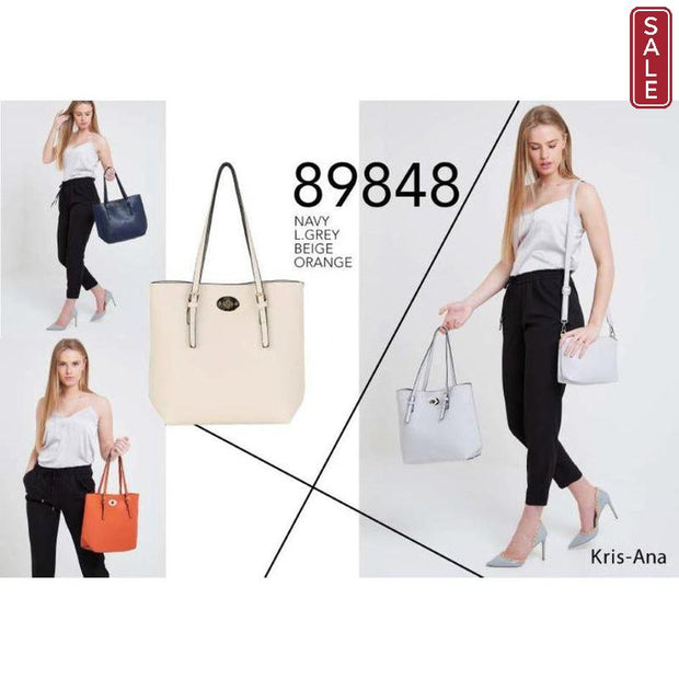 Kris-Ana Medium Size Shoulder Tote Bag With Inner Crossbody Bag (Various Colours)(89848)
