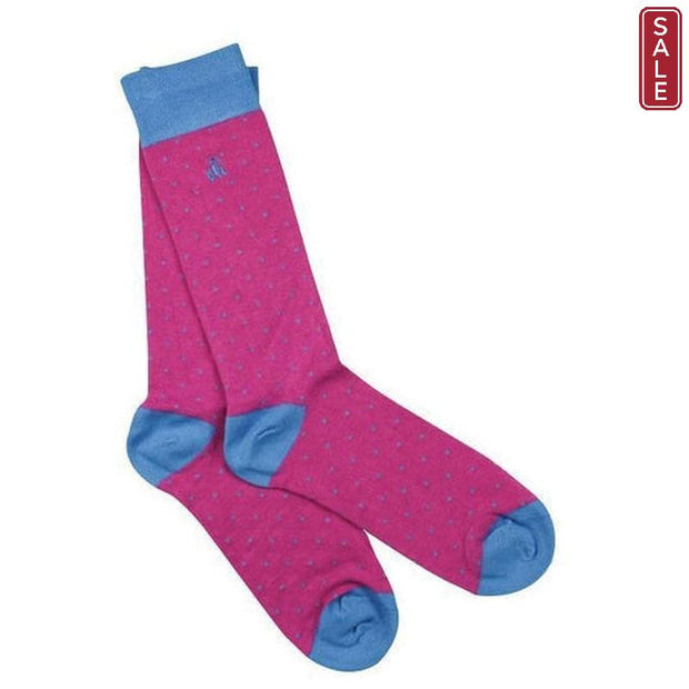 Swole Panda - Ladies Bamboo Socks - Spotted Blue Design
