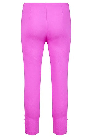 Robell – Lena 09 - Cropped Trousers With Cut Away Ladder Design at Hemline (Bright Pink)