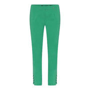 Robell – Lena 09-Cropped Trousers With Cut Away Ladder Design at Hemline (Emerald Green)