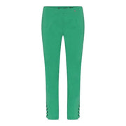 Robell – Lena 09-Cropped Trousers With Cut Away Ladder Design at Hemline (Emerald Green)