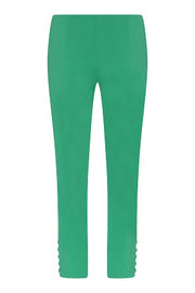 Robell – Lena 09-Cropped Trousers With Cut Away Ladder Design at Hemline (Emerald Green)