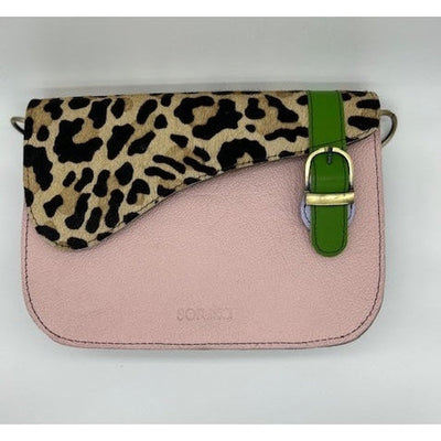 Soruka - Gala - Pale Pink and Animal Print Leather Shoulder/Cross body Bag
