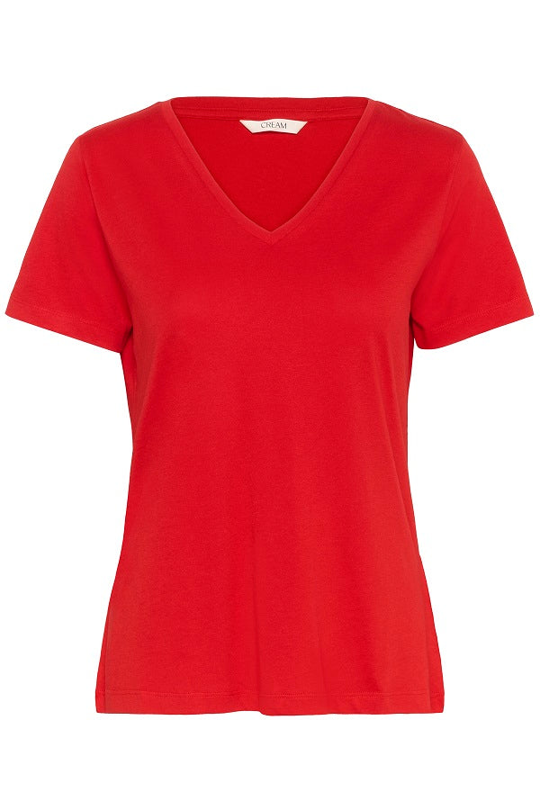 CREAM - Naia Short Sleeve V Neck Tee Shirt (3 colours) (10604508)