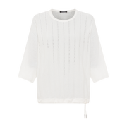 Olsen - Chloe - Round Neck 3/4 Sleeve Loose Knit Top (11004602)