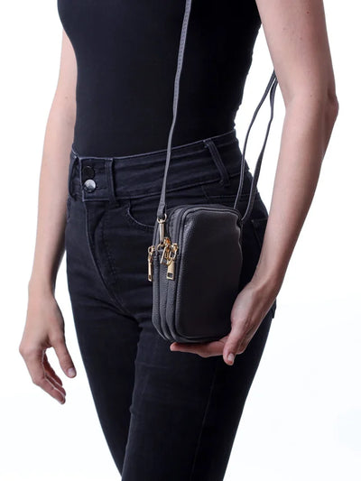 Kris-Ana Triple Zipper Small Crossbody Bag (Various colours) -1104