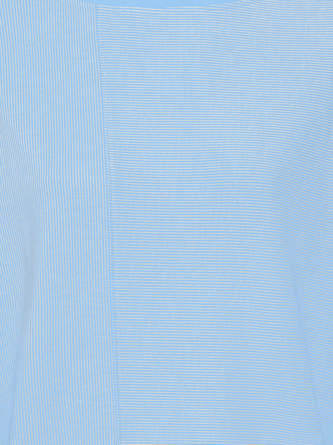 Olsen - Clara - Round Neck 3/4 Sleeve Fine Stripe Blouson Top