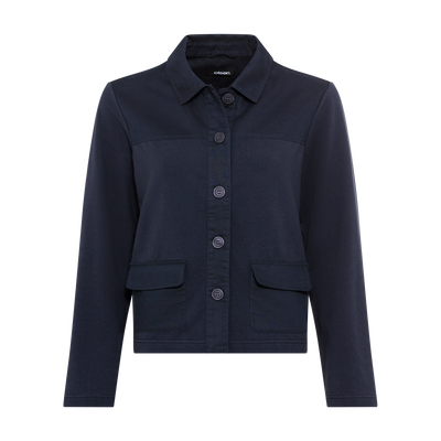Olsen - Cotton & Linen box shape jacket in Navy (11201648)
