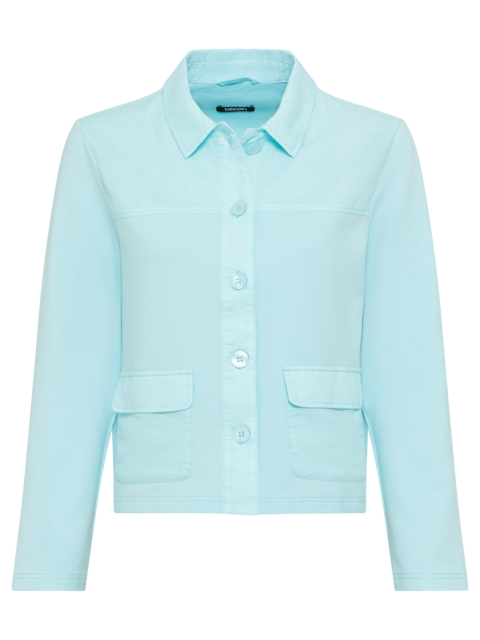 Olsen - Cotton & Linen Cropped Wide Leg Aqua Mint Trouser (14002175)