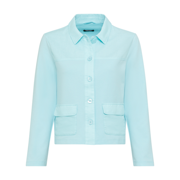 Olsen - Cotton & Linen box shape jacket in Aqua Mint (11201648)